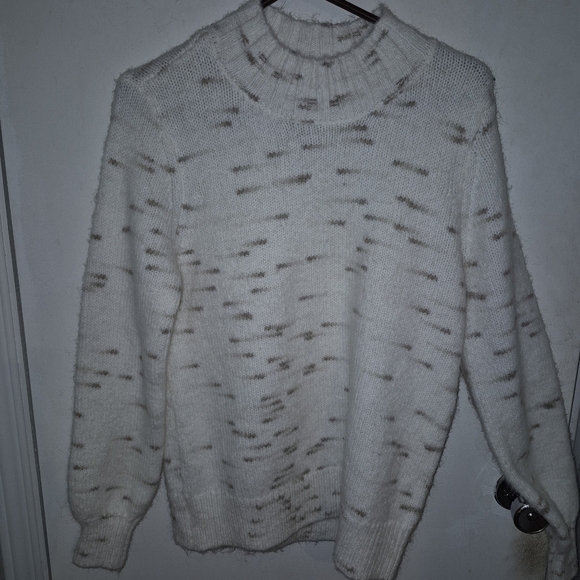 Loft White/Tan Spacedye Sweater Sx.L NWT - Picture 3 of 8